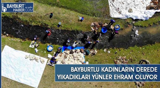 Bayburtlu Kadınların Derede Yıkadıkları Yünler Ehram Oluyor