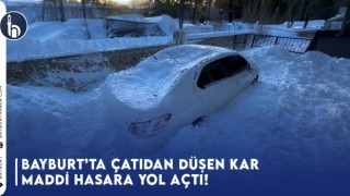 Bayburt’ta Çatıdan Düşen Kar Maddi Hasara Yol Açtı!