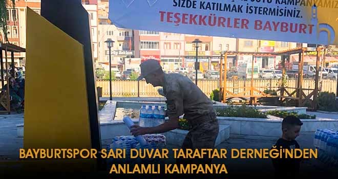 Bayburtspor Sarı Duvar Taraftar Derneği'nden Anlamlı Kampanya