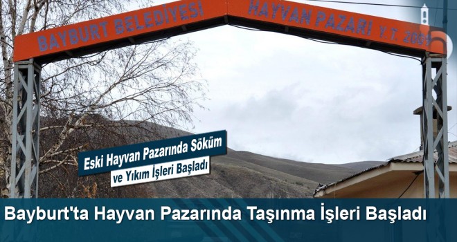 Bayburt'ta Hayvan Pazarında Taşınma İşleri Başladı