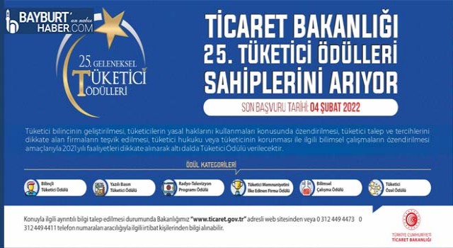 Ticaret Bakanlığı 25’inci Tüketici Ödülleri Sahiplerini Arıyor