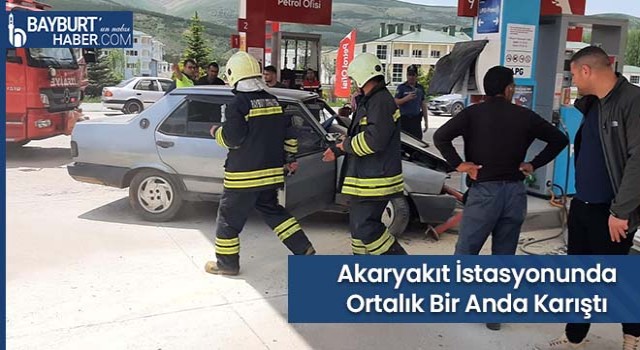 Akaryakıt İstasyonunda Ortalık Bir Anda Karıştı