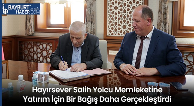 Hayırsever Salih Yolcu Memleketine Yatırım İçin Bir Bağış Daha Gerçekleştirdi