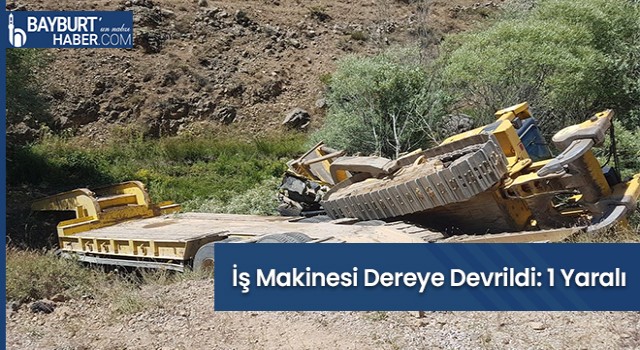 Özel İdare'ye Ait İş Makinesi Dereye Devrildi: 1 Yaralı