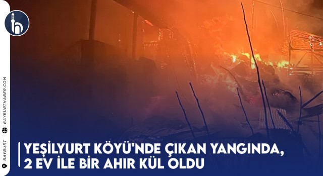 Yeşilyurt Köyü'nde Çıkan Yangında, 2 Ev İle Bir Ahır Kül Oldu