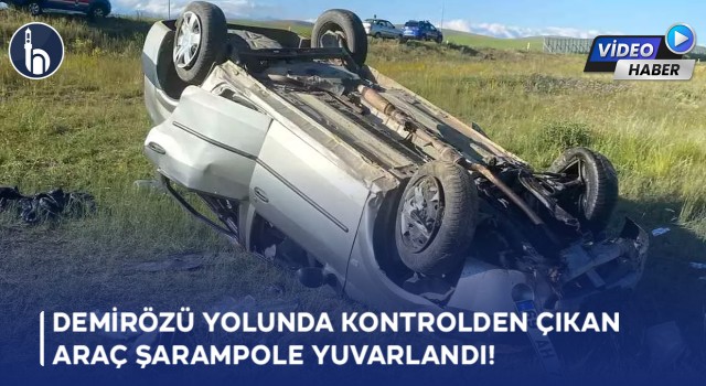 Demirözü yolunda kontrolden çıkan araç şarampole yuvarlandı!