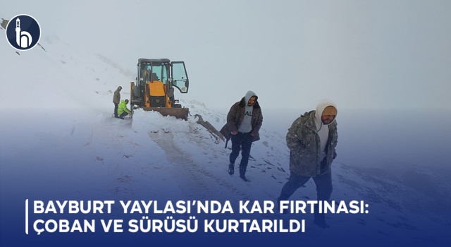 Bayburt Yaylası’nda Kar Fırtınası: Çoban ve Sürüsü Güçlükle Kurtarıldı