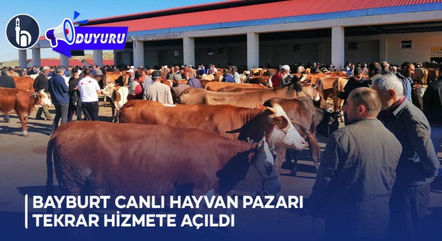 Bayburt Canlı Hayvan Pazarı tekrar hizmete açıldı