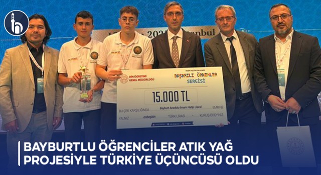 Bayburtlu Öğrenciler “Atık Yağ Değil Enerji Kaynağı” Projesiyle Türkiye Üçüncüsü Oldu