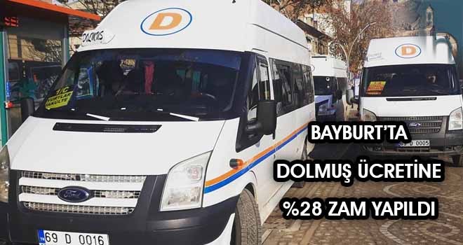 Bayburt’ta Dolmuş Ücretine Zam Yapıldı