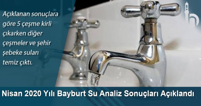 Nisan 2020 Yılı Bayburt Su Analiz Sonuçları Açıklandı