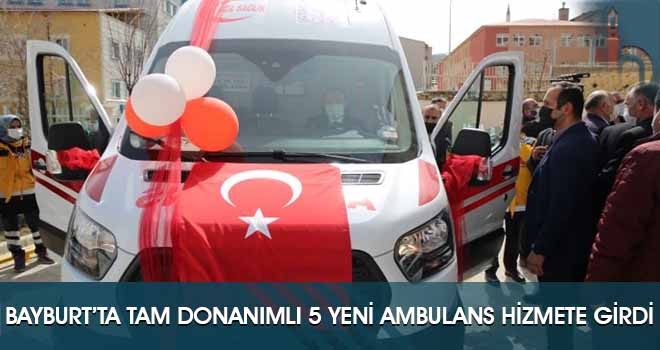 Bayburt’ta Tam Donanımlı 5 Yeni Ambulans Hizmete Girdi