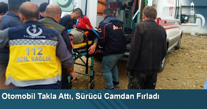 Otomobil Takla Attı, Sürücü Camdan Fırladı