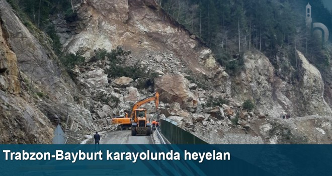 Trabzon-Bayburt karayolunda heyelan