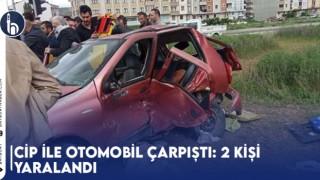 Cip İle Otomobil Çarpıştı: 2 Kişi Yaralandı