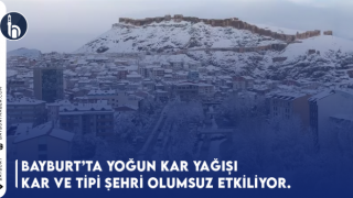 Bayburt'ta Yoğun Kar Yağışı. Kar ve Tipi Etkisini Sürdürüyor.