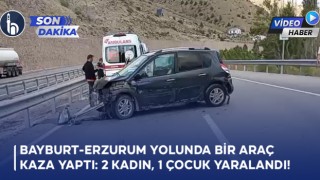 Bayburt-Erzurum Yolunda Bir Araç Kaza Yaptı: 2 Kadın, 1 Çocuk Yaralandı!