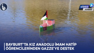 Bayburt’ta Kız Anadolu İmam Hatip Öğrencilerinden Gazze’ye Destek