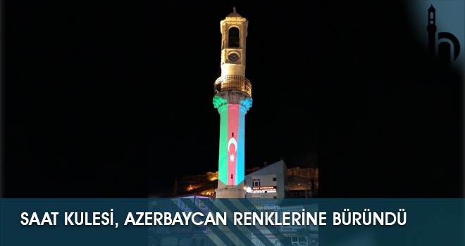 Saat Kulesi, Azerbaycan Renklerine Büründü