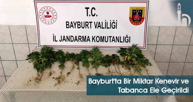 Bayburt'ta Bir Miktar Kenevir ve Tabanca Ele Geçirildi