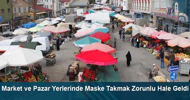 Market ve Pazar Yerlerinde Maske Takmak Zorunlu Hale Geldi